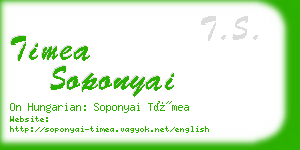 timea soponyai business card